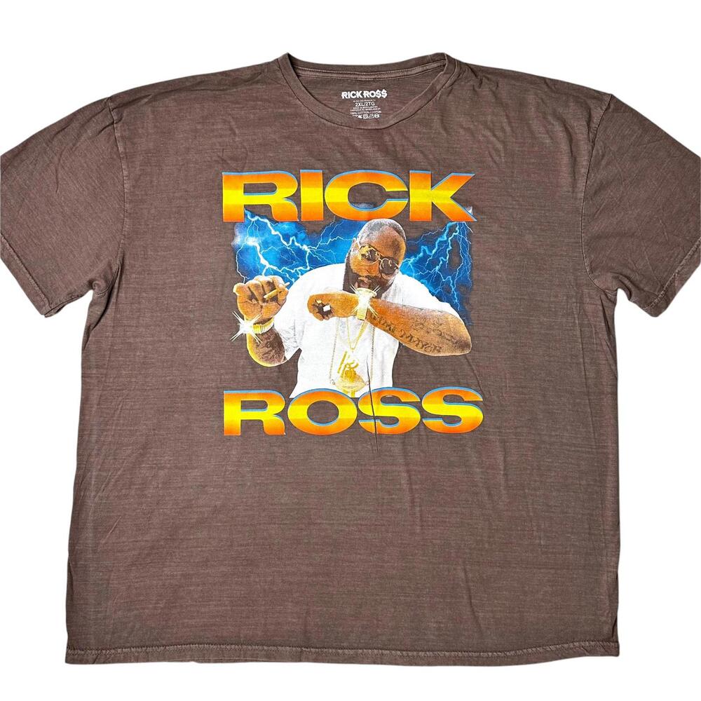 NWOT Rick Ross Official Graphic Short Sleeve T-Shirt Brown Men’s 2XL